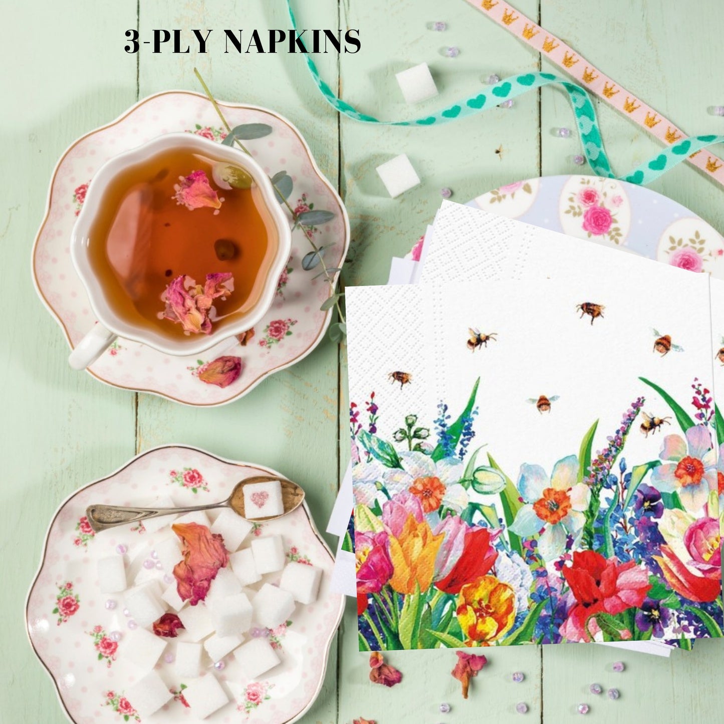 Flowers Bee Napkins Decorative Paper Decoupage Napkin #5313