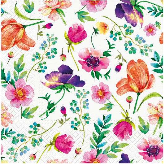 Flowers Napkins Decorative Floral Leaves Paper Decoupage Napkin #5303