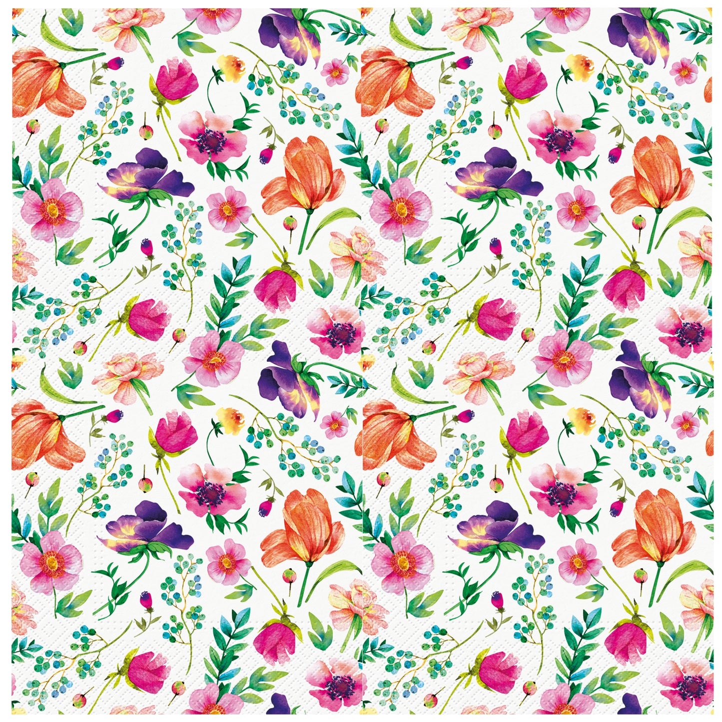 Flowers Napkins Decorative Floral Leaves Paper Decoupage Napkin #5303