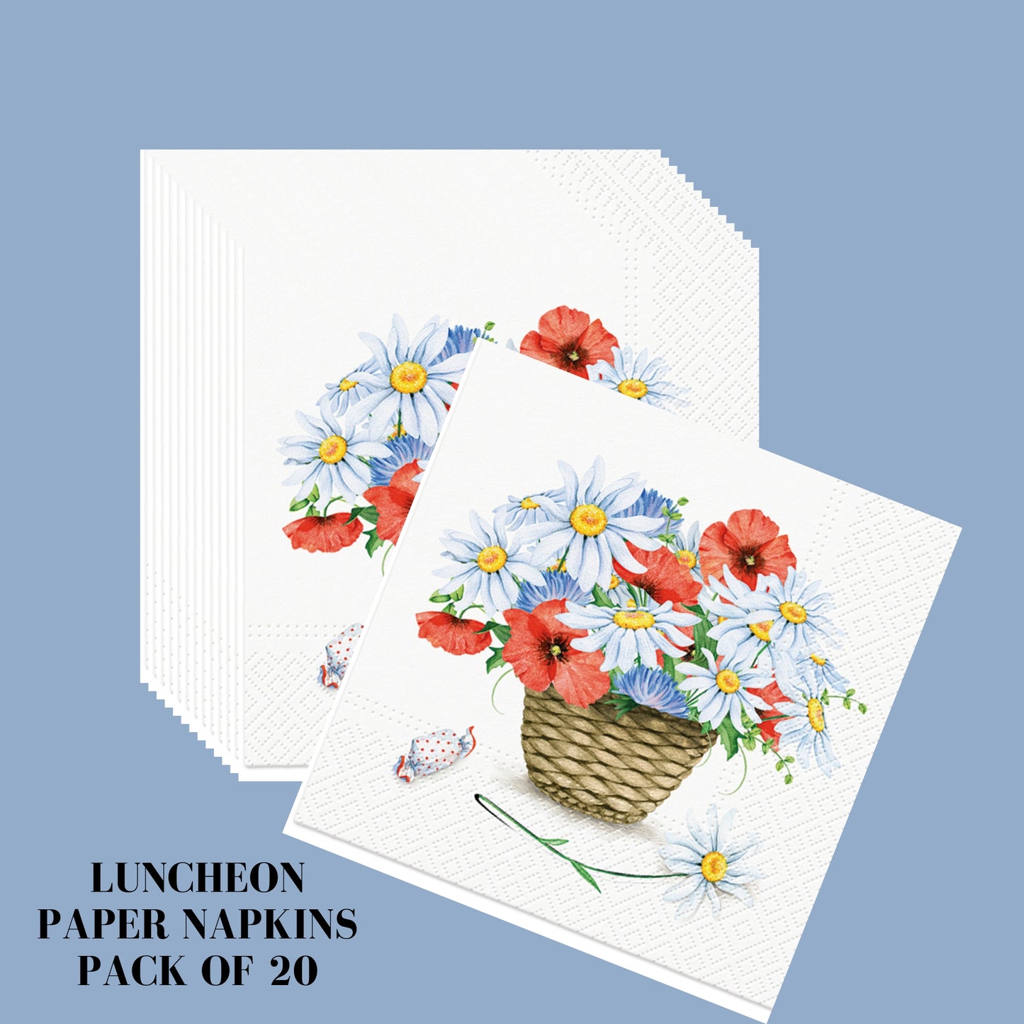 Flowers Napkins Decorative Cornflowers Paper Decoupage Napkin #5310