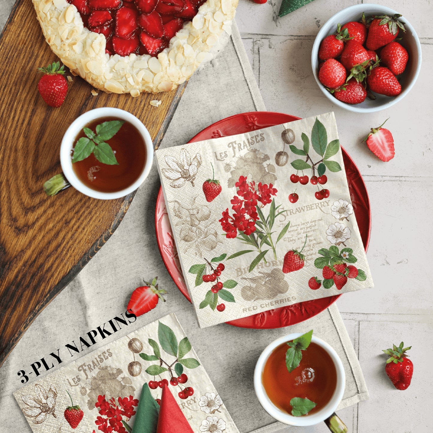 Unique Napkins Fruit Strawberry Decorative Paper Decoupage Napkin #6112