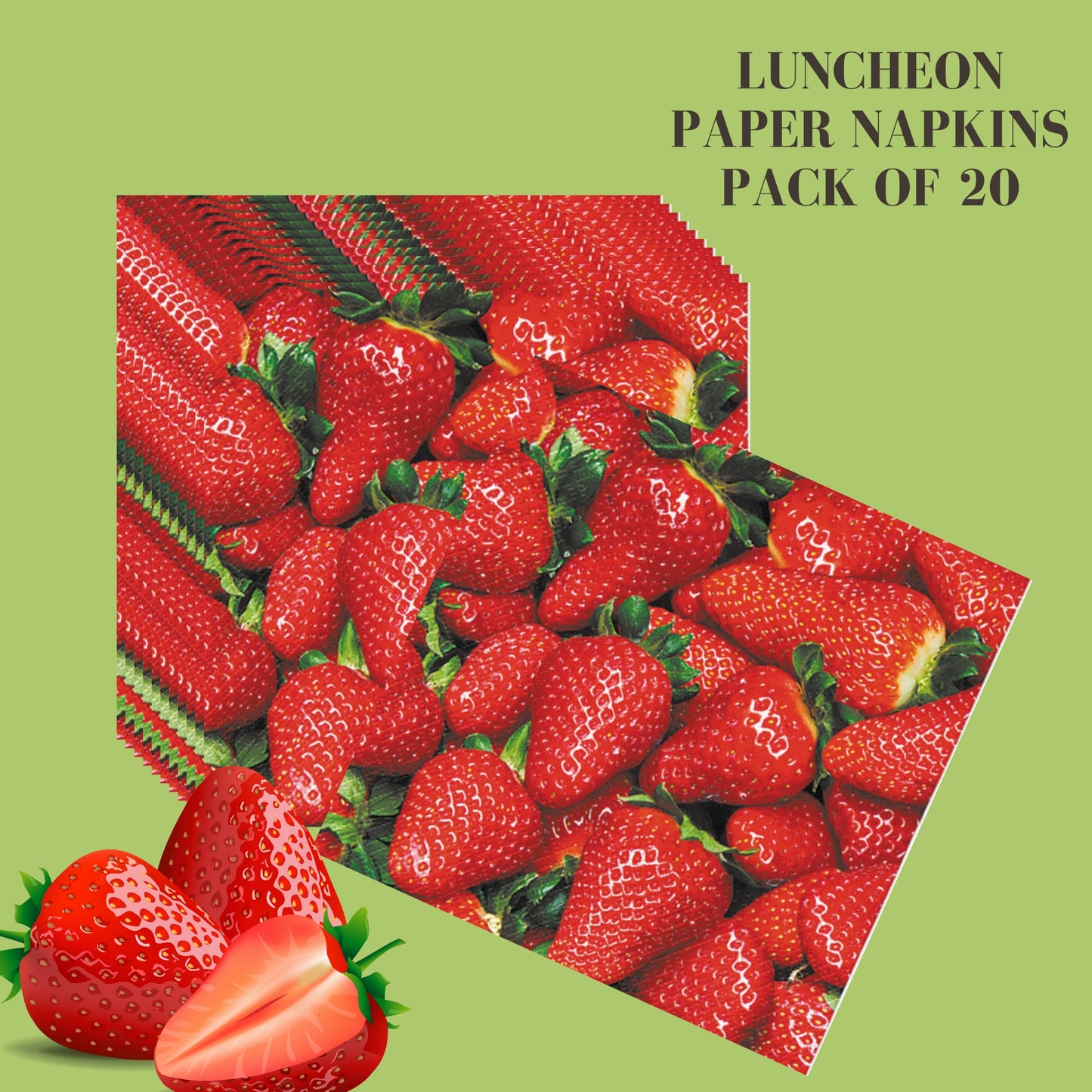 Unique Napkins Fruit Strawberry Decorative Paper Decoupage Napkin #6114