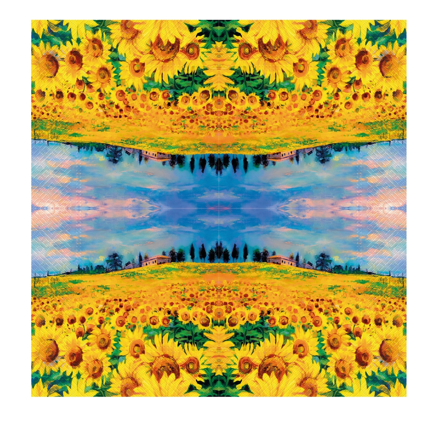 Flowers Napkins Decorative Sunflower Field Paper Decoupage Napkin #5317