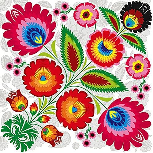 Folk Napkins Decorative Floral Paper Decoupage Napkin #4005