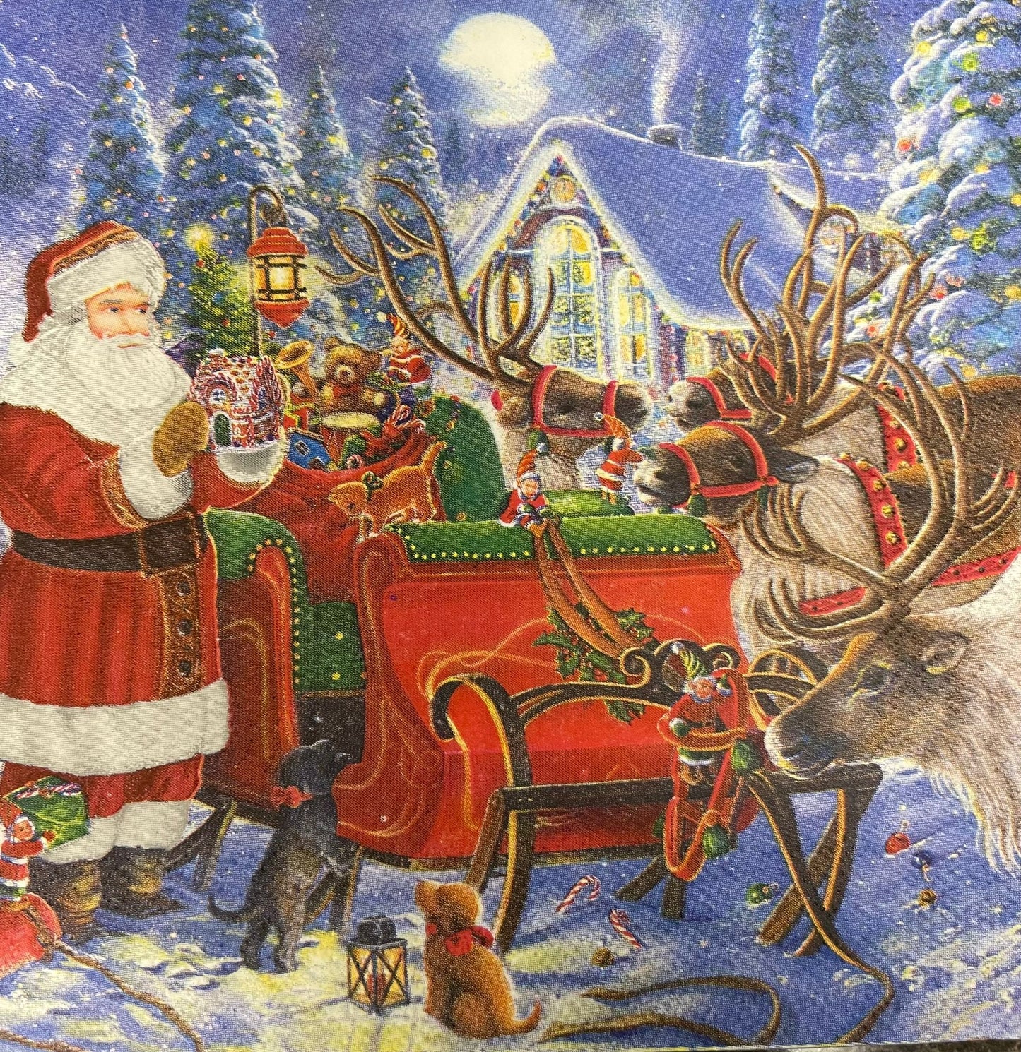 Santa's Sleigh Paper Luncheon Napkins 20 Pack #2001