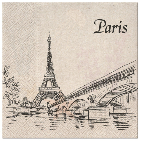 Paris Paper Luncheon Single Napkins #6006